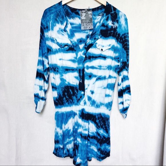 Young Fabulous & Broke Tie-die Romper - Picture 1 of 6